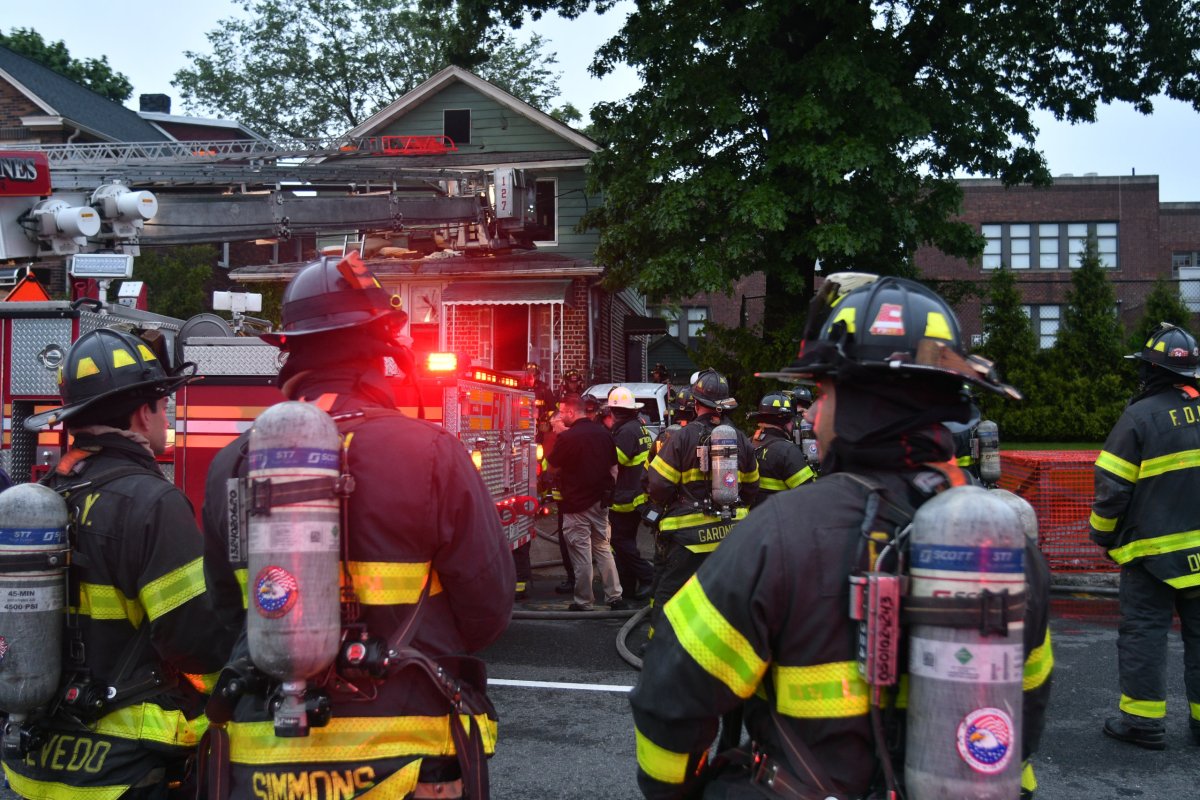 A two alarm fire damaged a home at 87-34 Van Wyck Expressway.