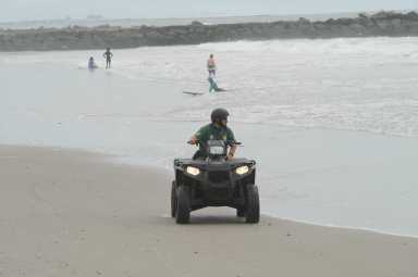 Park Rangers keep an eye on conditions at sea.