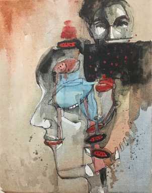 Kaiser Kamal_Forbidden 2021mixed media on Panel_11X9 inch $250.00