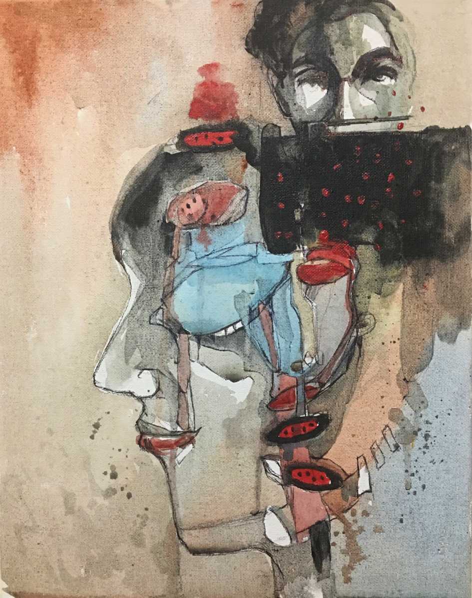 Kaiser Kamal_Forbidden 2021mixed media on Panel_11X9 inch $250.00