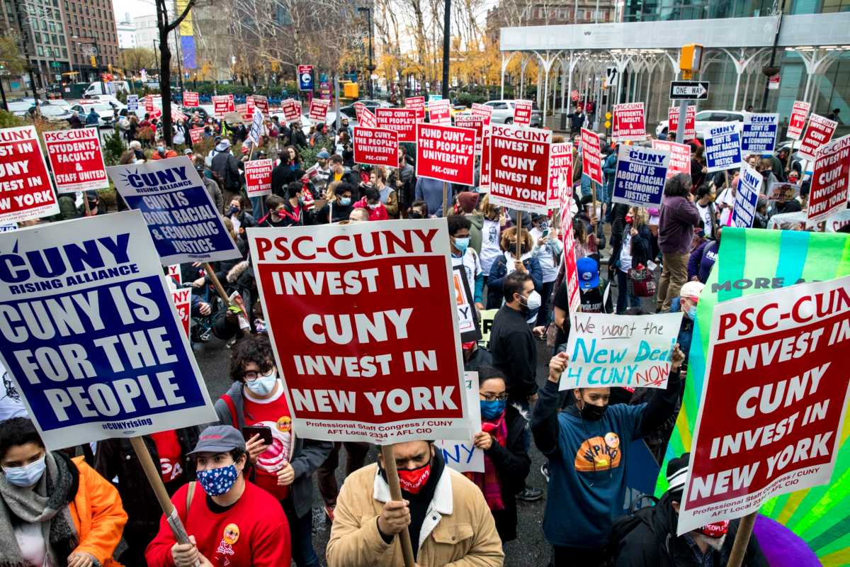 Wide Shot Of Marchers