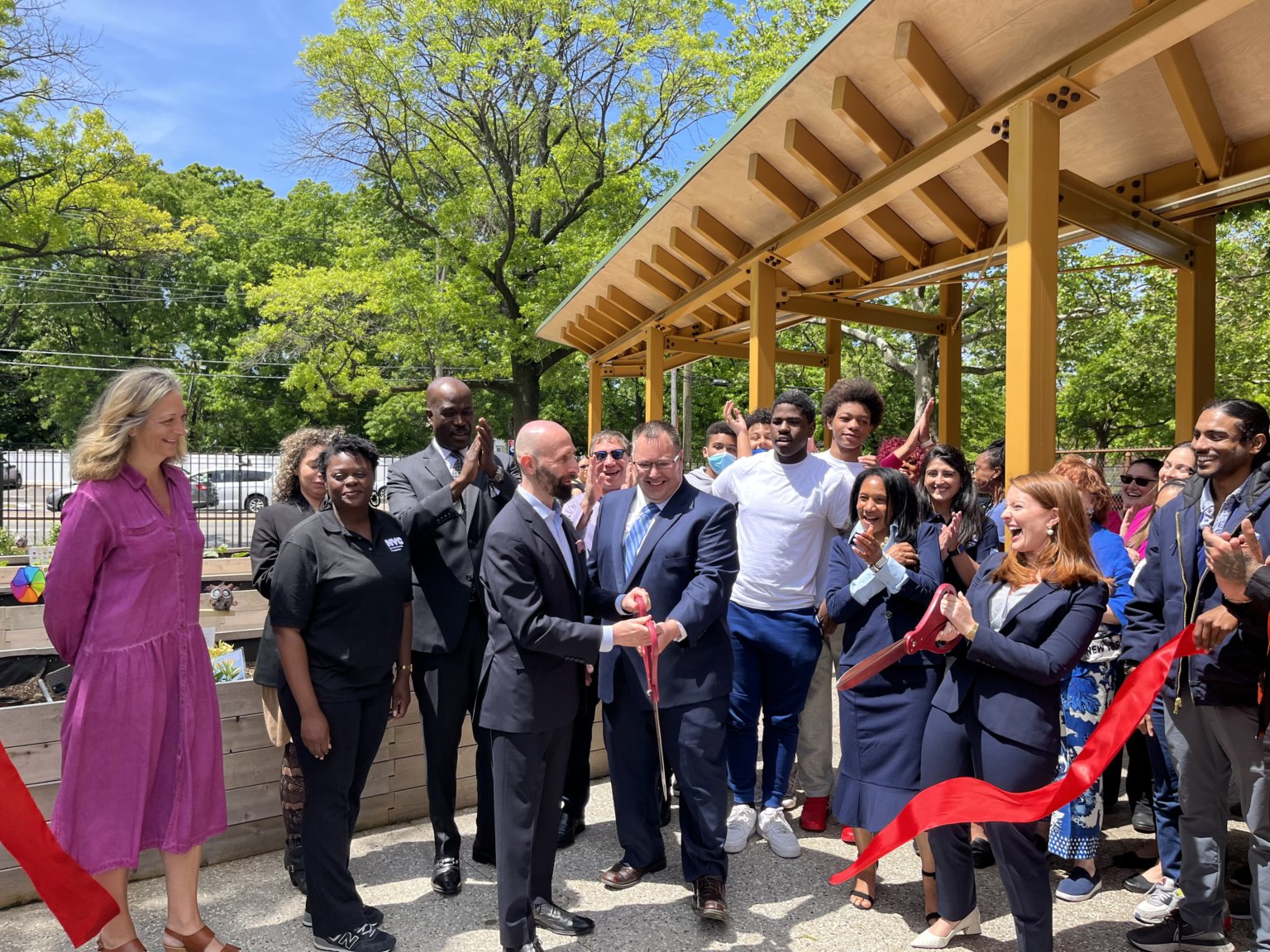 City officials and community leaders celebrate completion of green