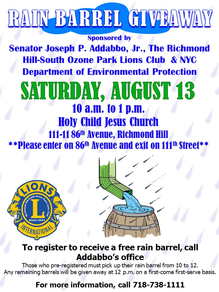 Queens lawmaker to host rain barrel giveaway in Richmond Hill next