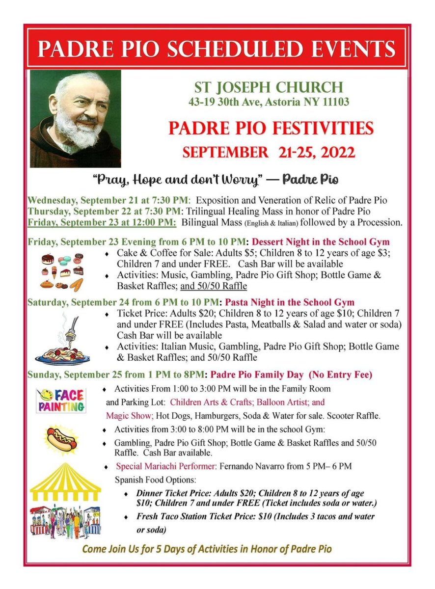 Padre Pio Festivities Flyer
