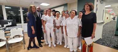 ESD Commissioner Hope Knight & Queens BP Richards & home aide cohort & Judy Zangwill