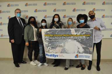 A team of healthcare workers at Jamaica Hospital
