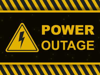 Power outage warning banner.