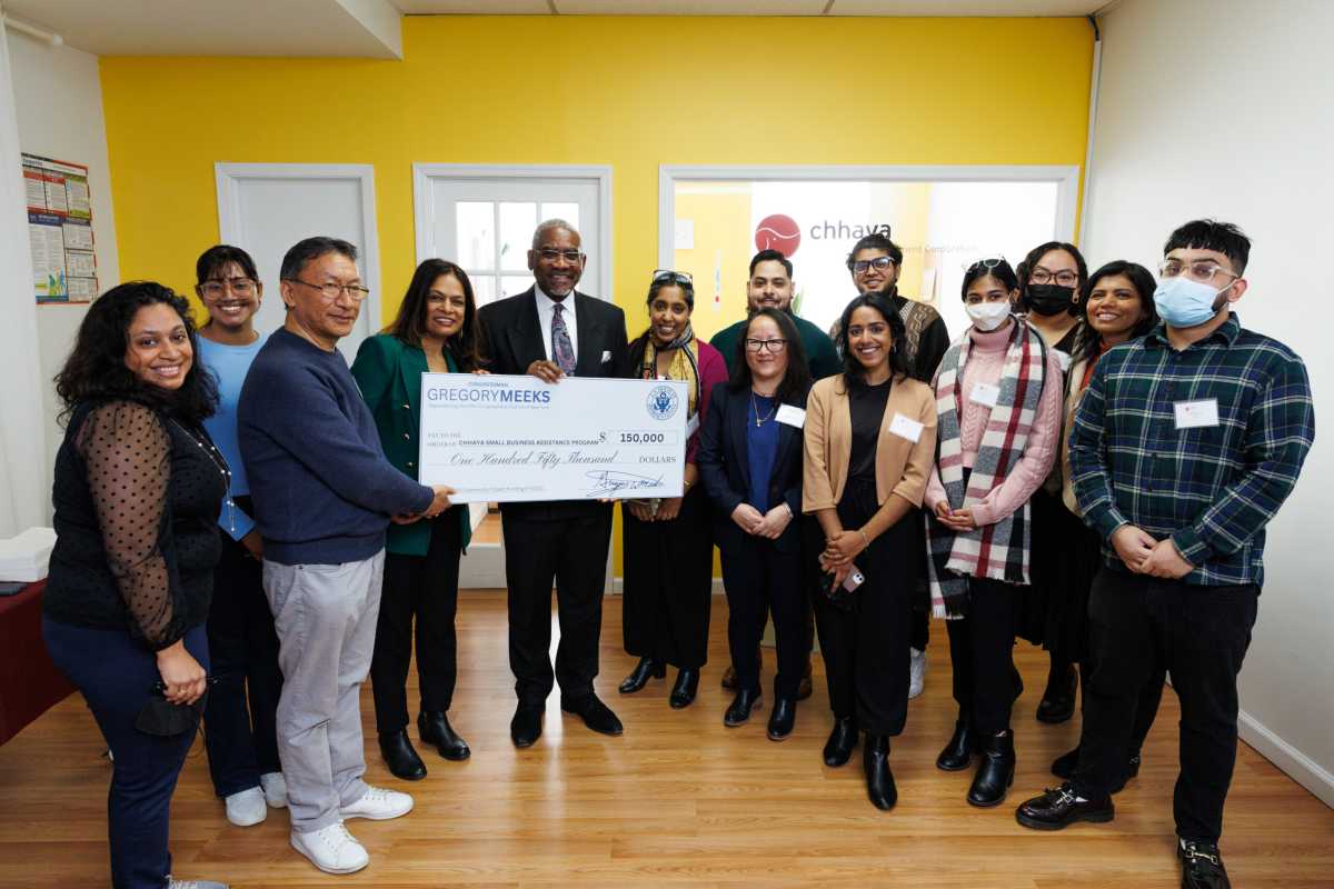 Rep. Meeks Check Presentation to Chhaya Community Development Corporation