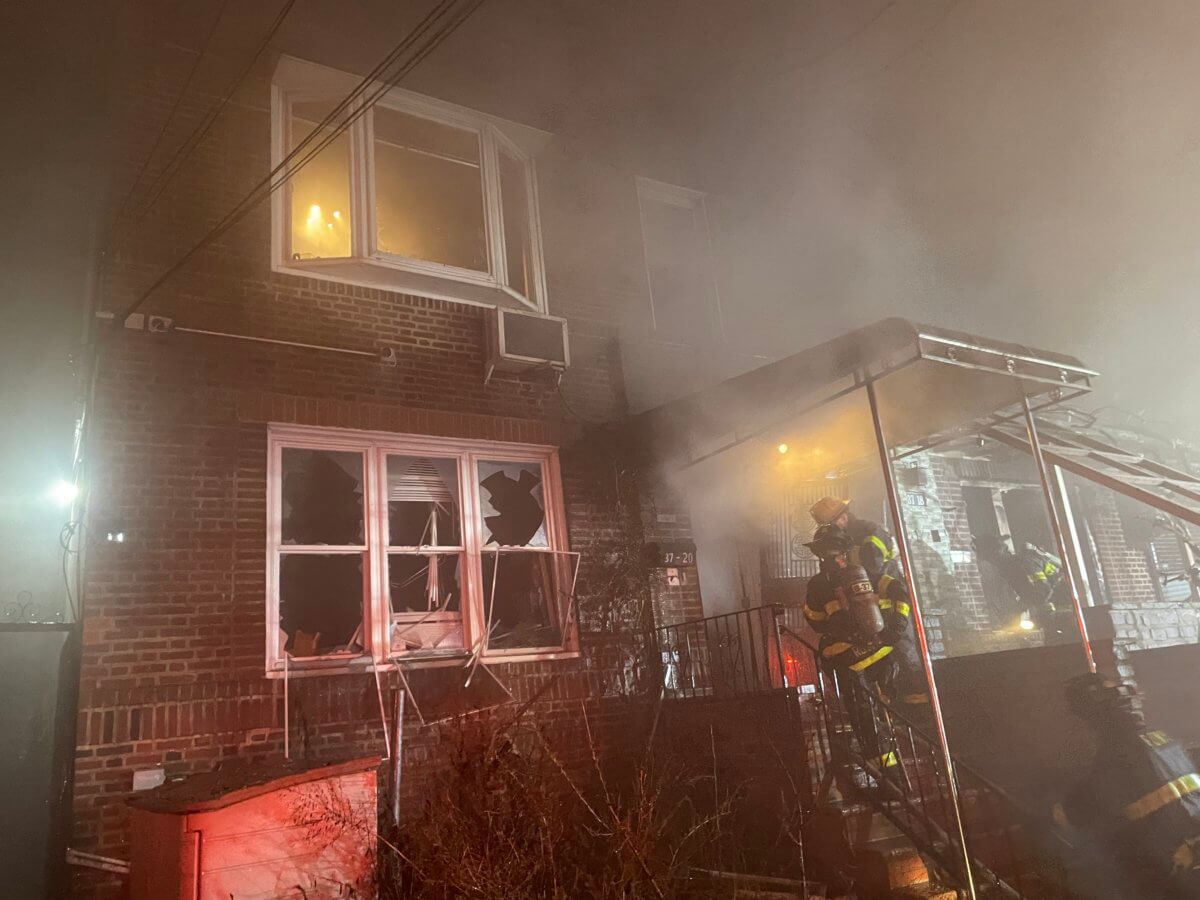 Nine firefighters injured battling fivealarm fire in Woodside that