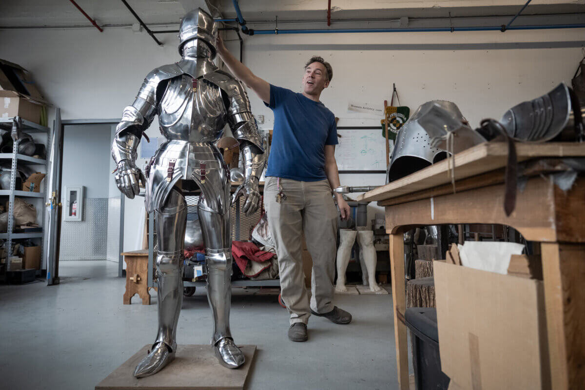 Visitors learn how to build a 'knight in shining armor' at