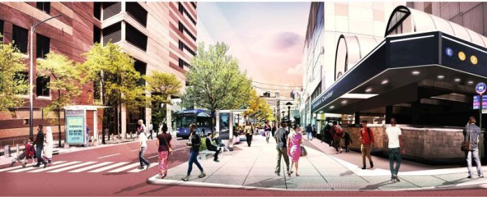 Rendering of proposed upgrades to Parsons Boulevard under the new "Jamaica Neighborhood Plan." .