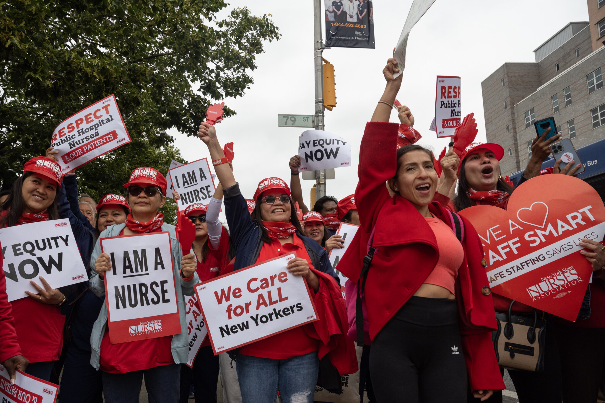 ‘Do the right thing’ Nurses rally outside Elmhurst Hospital for fair