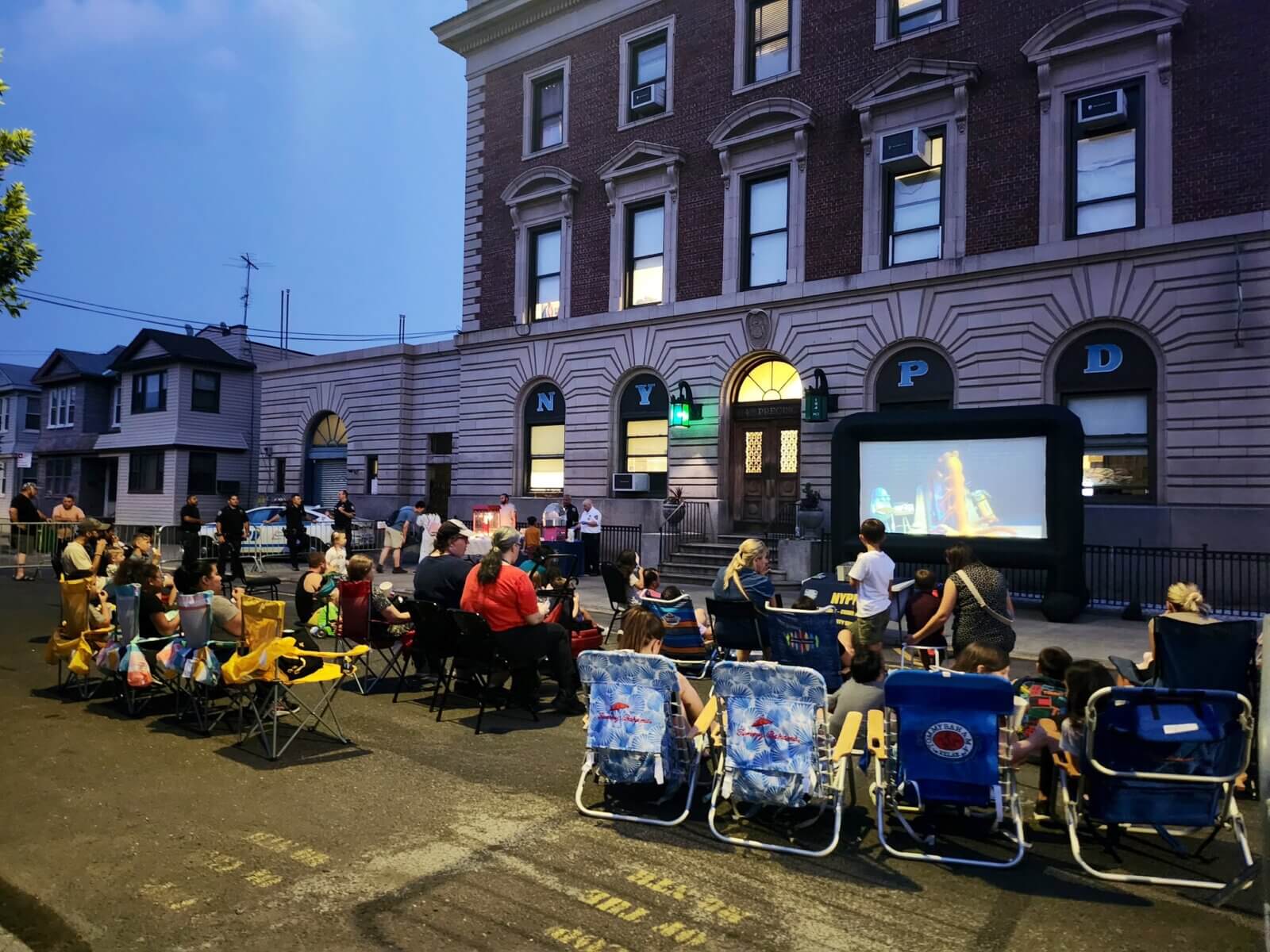Ridgewood’s 104th Precinct transforms into outdoor movie theater for
