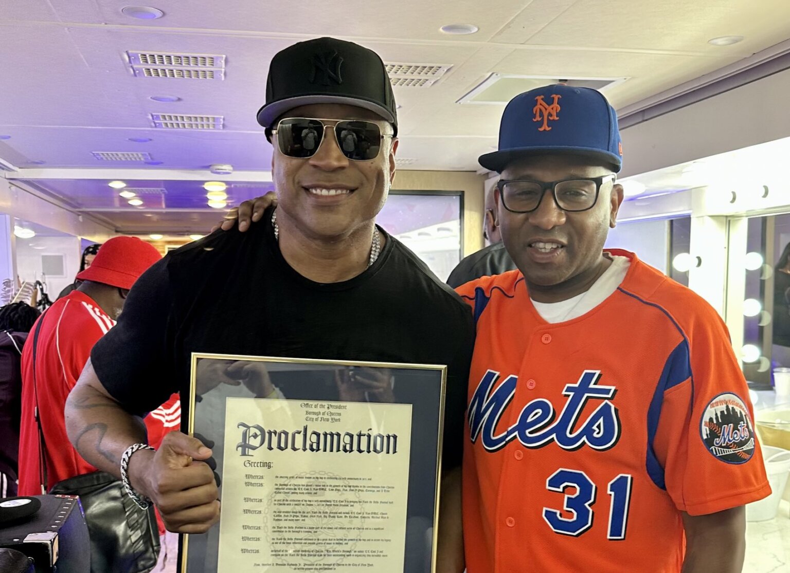 Queens Borough President Donovan Richards with LL Cool J at Forest Hills Stadium.