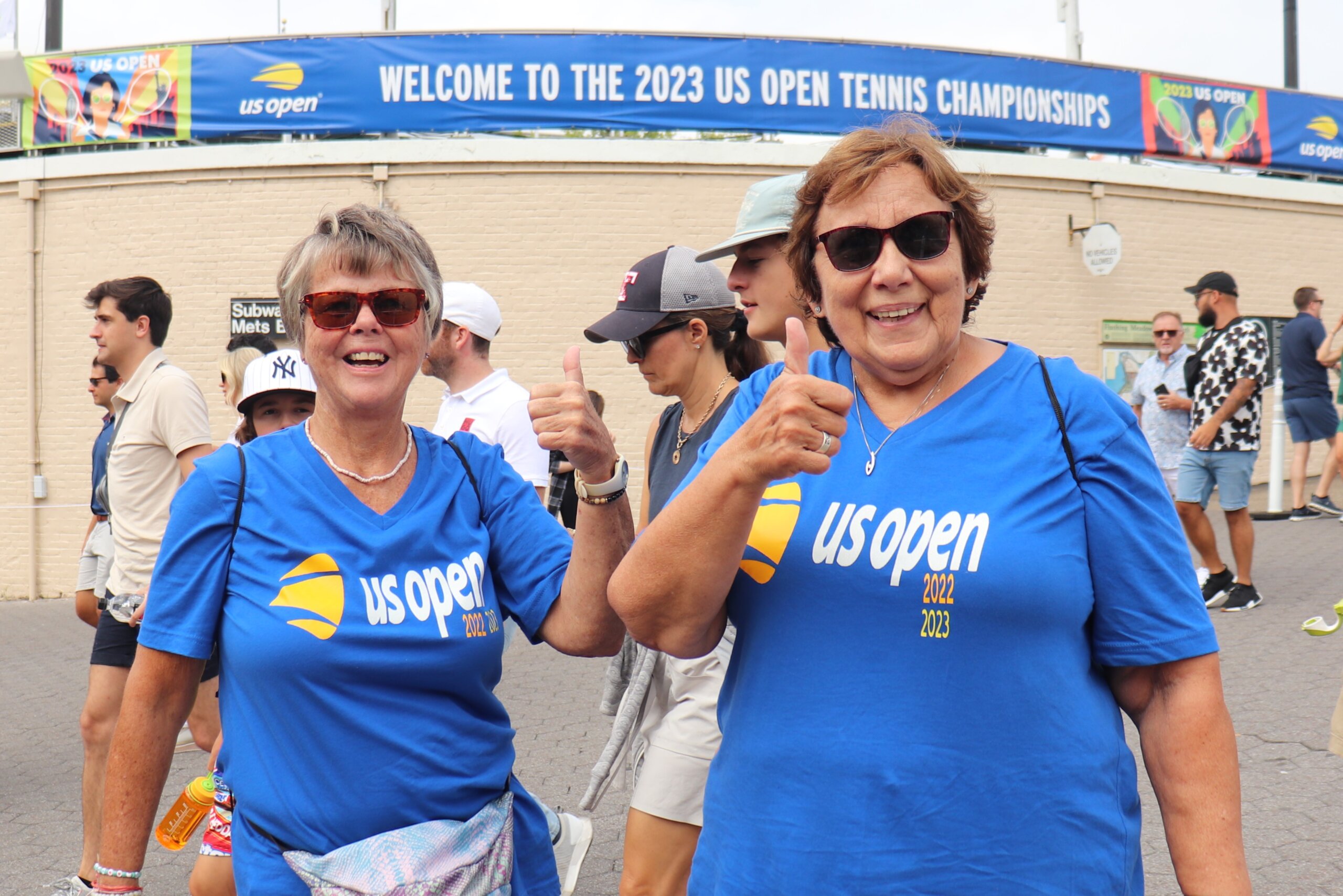 Fan Wears New York Mets Hat at Billie Jean King National Tennis