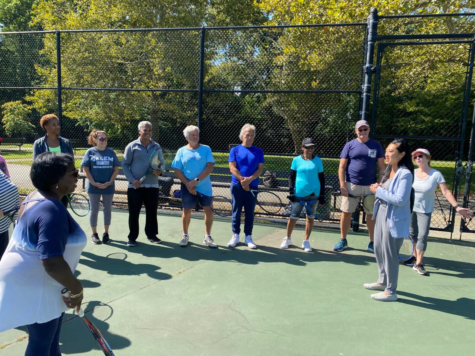 Flushing councilwoman joins senior citizens for free tennis program in