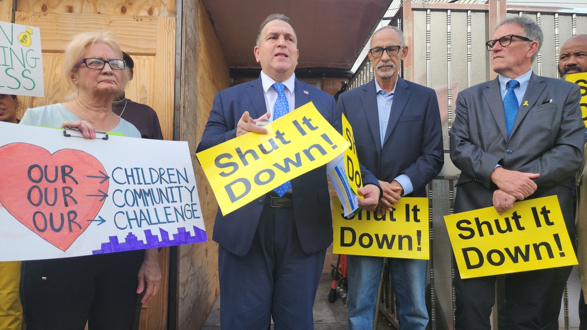 From left to right: Rosa Sanchez, Hiram Monserrate, Ramon Ramirez and Marty Dolan at Friday's protest. Photo: Shane O'Brien