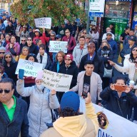 Attendees at the rally in support of Operation Restore Roosevelt on Sunday. Photo: Let's Improve Roosevelt Ave.