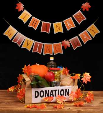 Charity for Thanksgiving. Food drive.