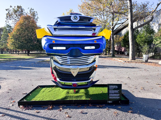 Bumperman - a new art installation by Annalisa Iadicicco - has been unveiled at Flushing Meadows Corona Park.