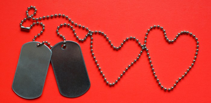 Two blank soldier military tags