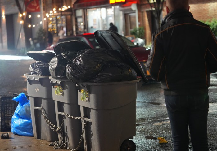 Piles of trash on New York City sidewalks