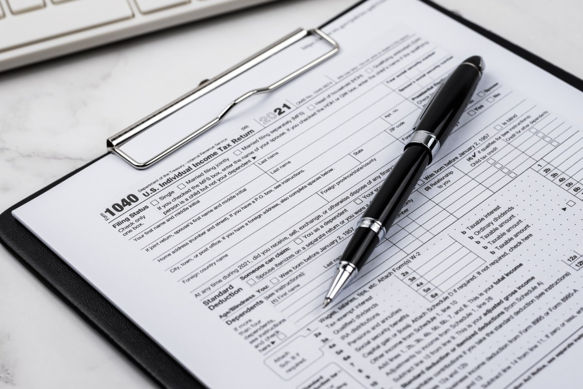 Tax Form 1040 Filing on Office Desk