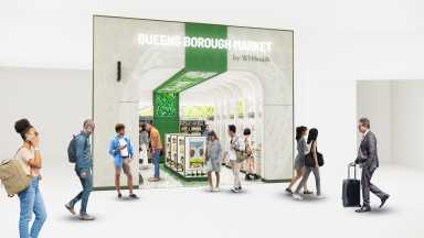 A rendering of one of the six retail spaces coming to JFK Airport's Terminal One.