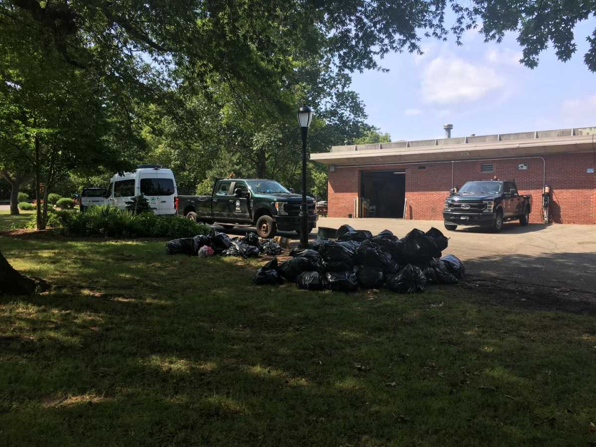 Garbage pile-up in Juniper Valley Park. Photo courtesy of Council Member Robert Holden Facebook.