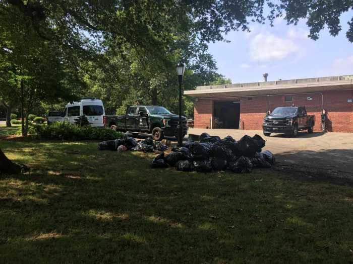 Garbage pile-up in Juniper Valley Park. Photo courtesy of Council Member Robert Holden Facebook.