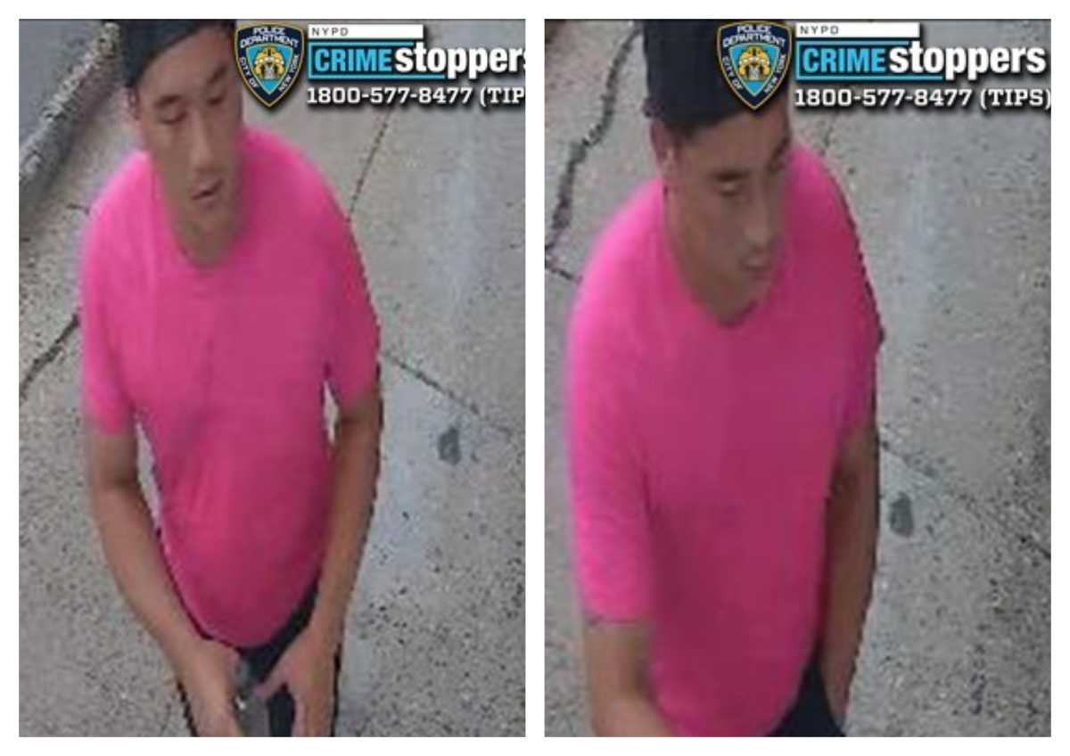 Cops are looking for this suspect who allegedly robbed a Whitestone cell phone store after arguing and assaulting a 59-year-old woman behind the counter.