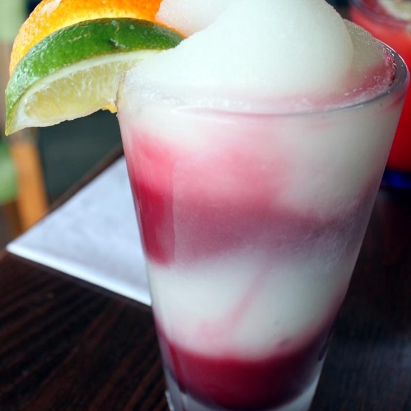 El Matrimonio ‘Sang-Rita,' blended with sangria and a frozen margarita, at Fresco's Grand Cantina in Astoria. 