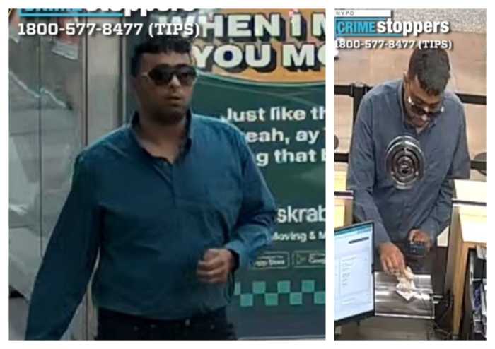 Cops are looking for this suspect who allegedly robbed a bank on Queens Boulevard in Sunnyside, making off with just $37 a teller handed over.