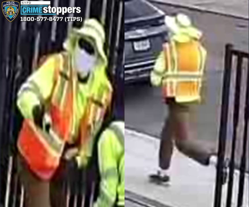 Two suspects wearing facemasks, hats and reflective vests allegedly used a stun gun on the victim.