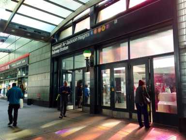 A 23-year-old woman was injured after she tripped and fell from the platform and was struck by a 7 train entering the Roosevelt Ave-Jackson Heights transit hub during the July 21 evening rush.