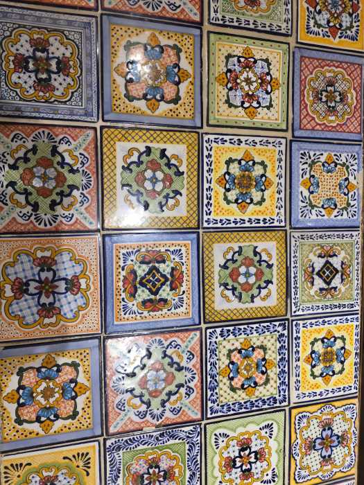 Traditional Oaxacan tiles at Juquila. Photo: Shane O'Brien.