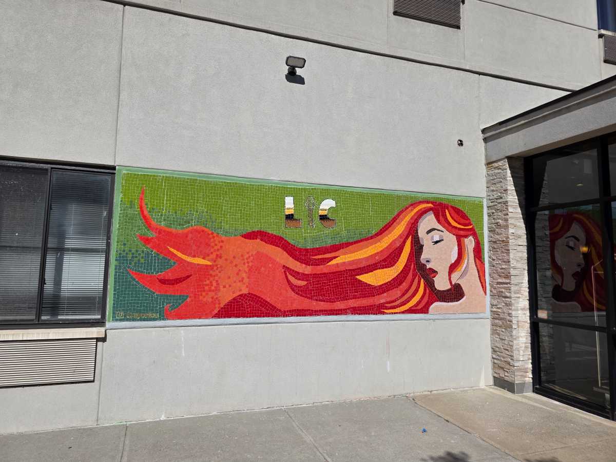 "A Moment of Belonging" was involved at the LIC Hotel on Wednesday and stands as the largest outdoor mosaic mural in the neighborhood. Photo: Shane O'Brien.