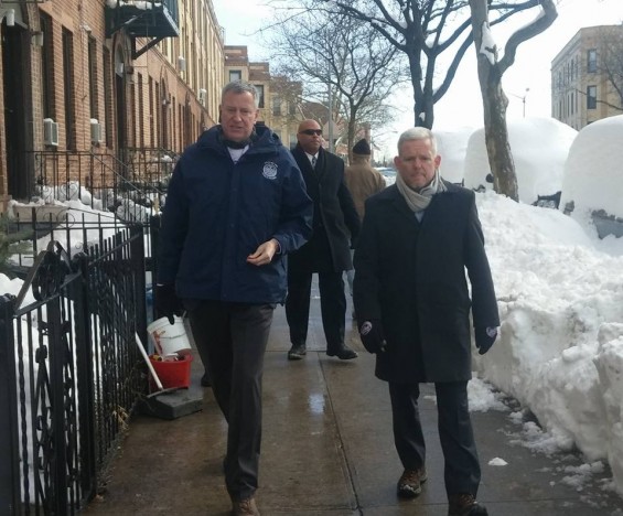 De Blasio with Councilman Van Bramer