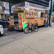 One of the many food trucks along Roosevelt Avenue in Jackson Heights.