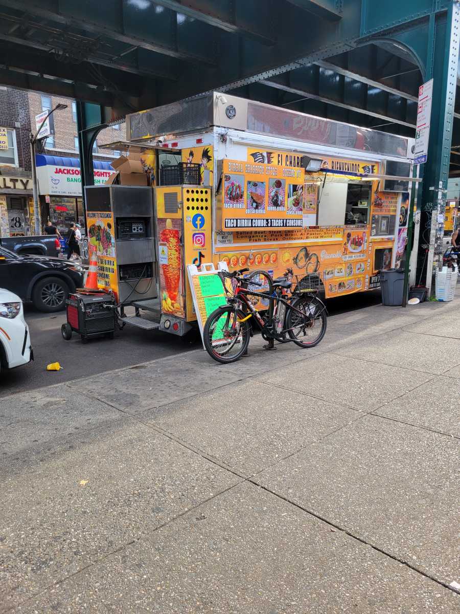 One of the many food trucks along Roosevelt Avenue in Jackson Heights.