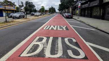 A-bus-lane-on-Merrick-Boulevard-DOT