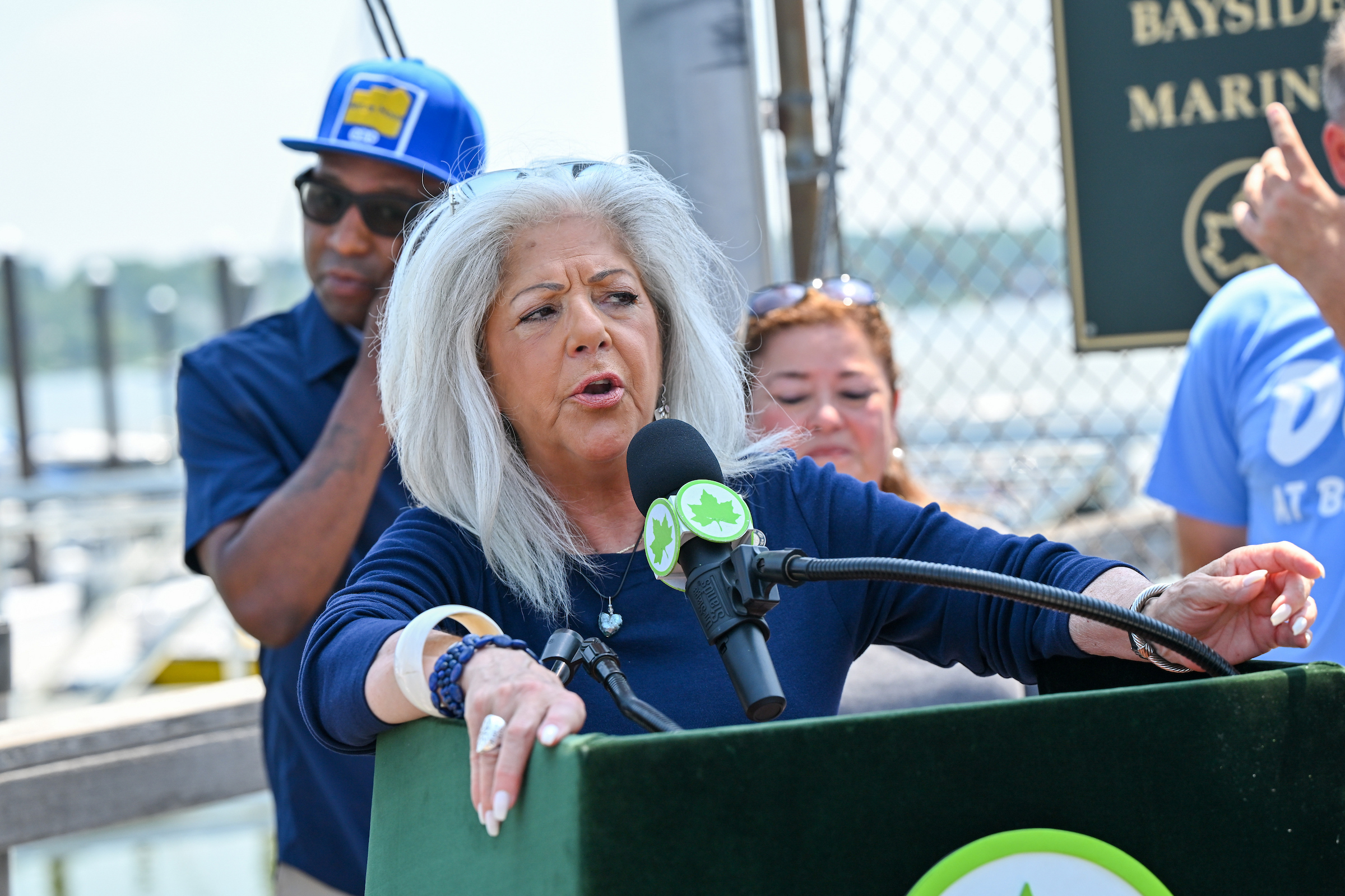 Council Member Vickie Paladino speaks at the ribbon-cutting ceremony.