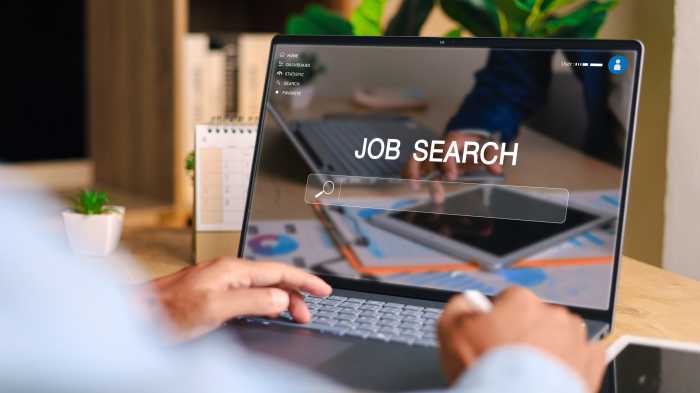 Stock image of a virtual job search