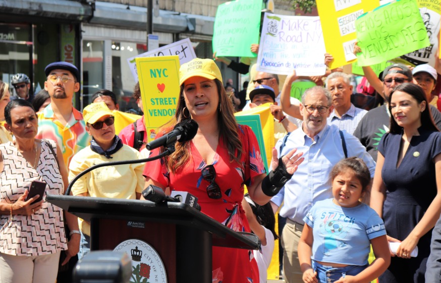Corona Plaza rally (Photo by Michael Dorgan)