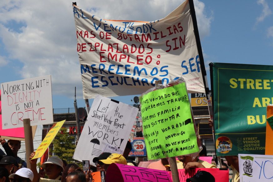 Corona Plaza rally (Photo by Michael Dorgan)
