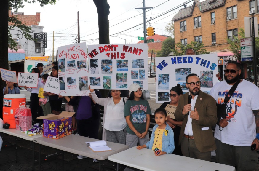 Rally for safe streets and no unauthorized vendors in Corona (Photo by Michael Dorgan)