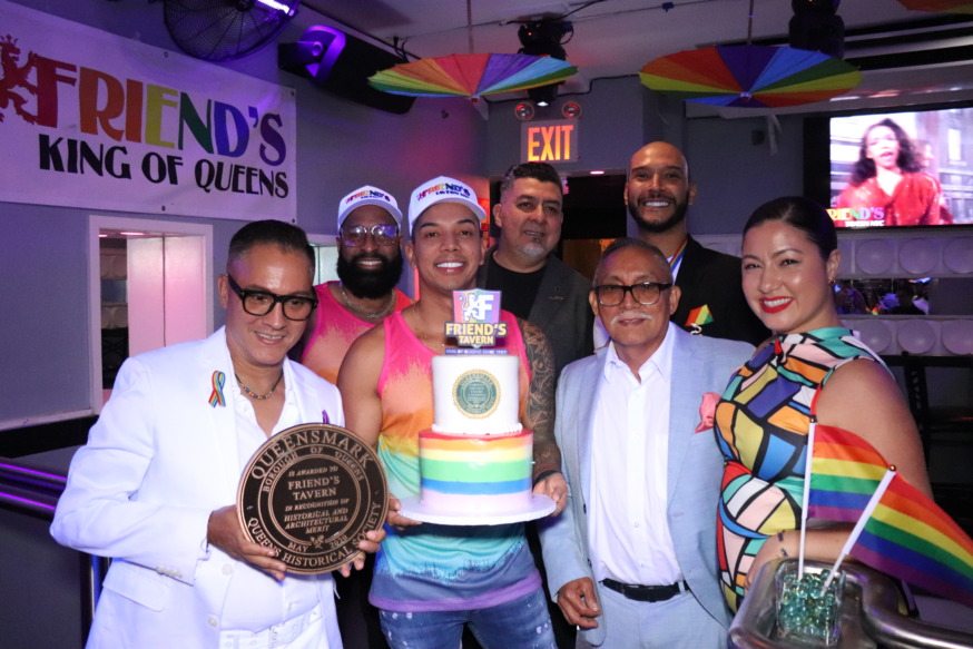 Friend's Tavern staff celebrate (Photo by Michael Dorgan)