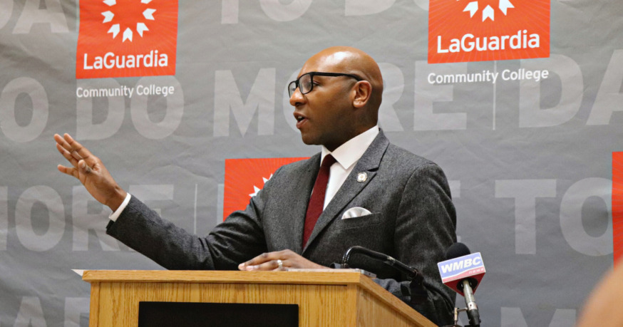 Queens Borough President Donovan Richards Announces $5.5 Million in Funding for CUNY Colleges in Queens (Photo by Michael Dorgan (1)