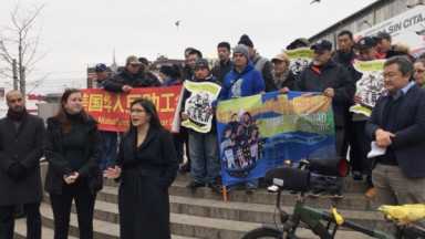Senator-Jessica-Ramos-Assemblymember-Nily-Rozic-E-Bikes-Rally.-600×338-3