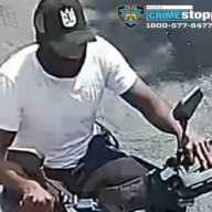 Cops are looking for this suspect, who allegedly robbed several women in Queens and Brooklyn while riding a purple moped each time.